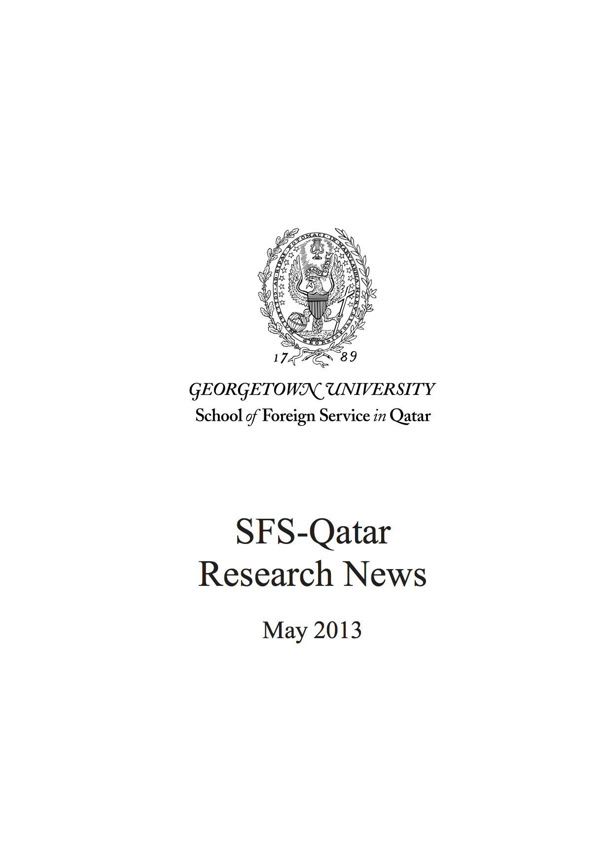 SFS-Qatar Research News May 2013