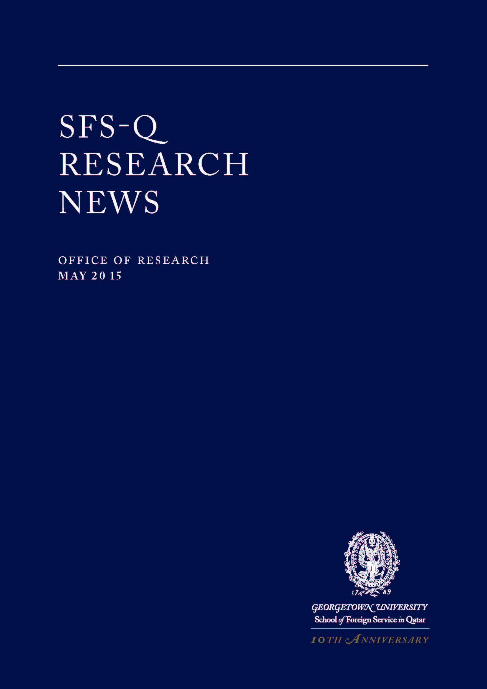 SFS-Q Research News Report May 2015 Cover