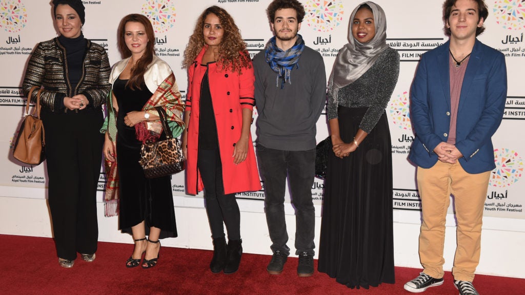 Suzi Mirgani and Athanasios Sardellis on the Red Carpet at Ajyal Film Festival 2014