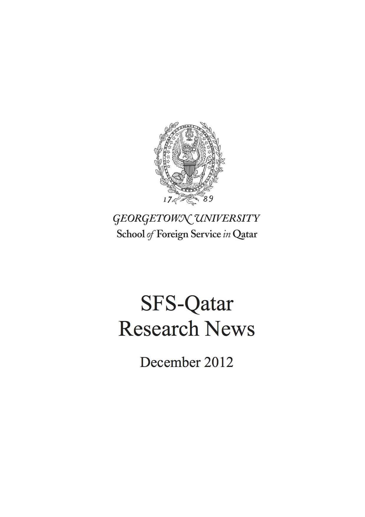 SFS-Qatar Research News Dec 2012