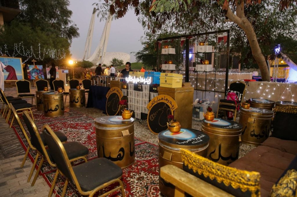 Qatar National Day outdoor settings and decorations 