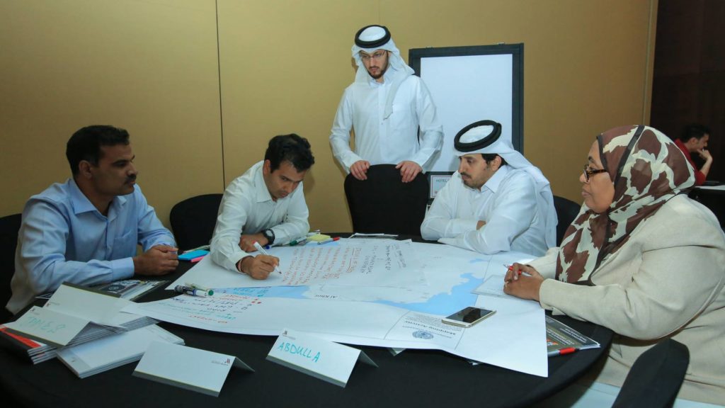 Participants taking part in activities during the course