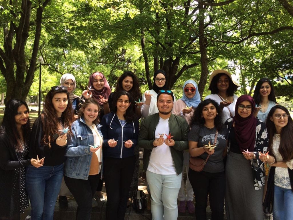 GU-Q Students Visit Japan as part of the Zones of Conflict Zones of Peace Program