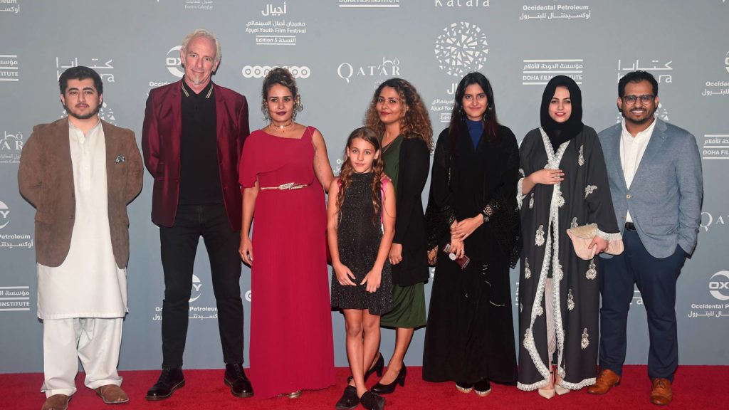 Georgetown students join CIRS filmmaker Suzi Mirgani on the Ajyal Film Festival red carpet