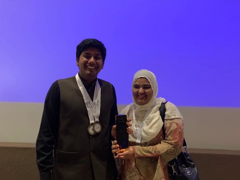 GU-Q Winning Team : Khansa Maria (Class of 2021) and Mudassar Raza Shakir (Class of 2021)