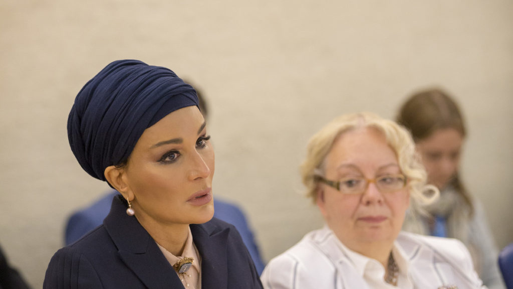 Her Highness Sheikha Moza Bint Nasser at the Annual Social Forum of the United Nationsâ Human Rights Council in Geneva