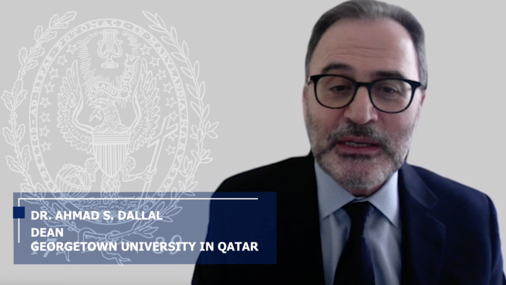 Dean Ahmad Dallal during the Virtual Tropaia Ceremony