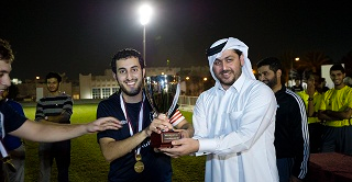 Men football win the trophy
