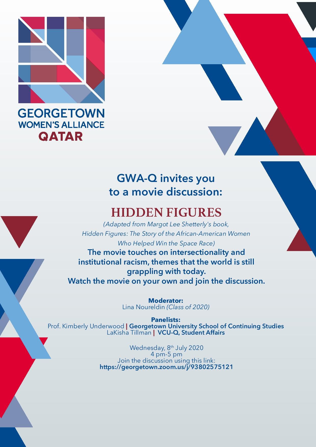 The Georgetown Womens Alliance Qatar Movie Discussion Hidden Figures