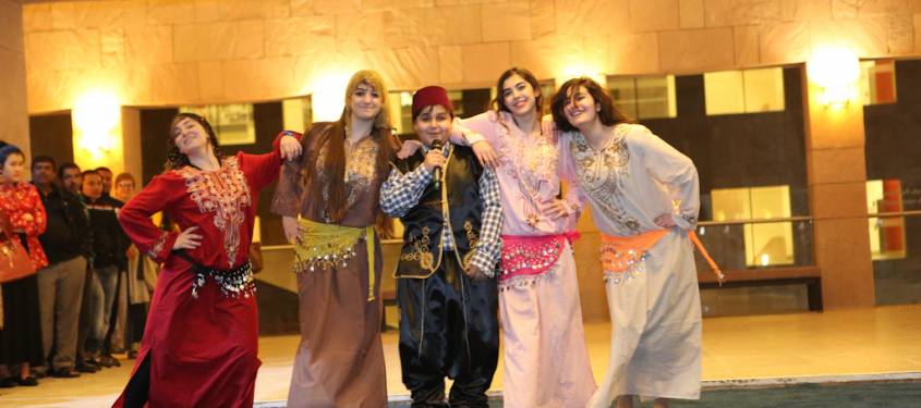 Egyptian Students wearing Egyptian dresses