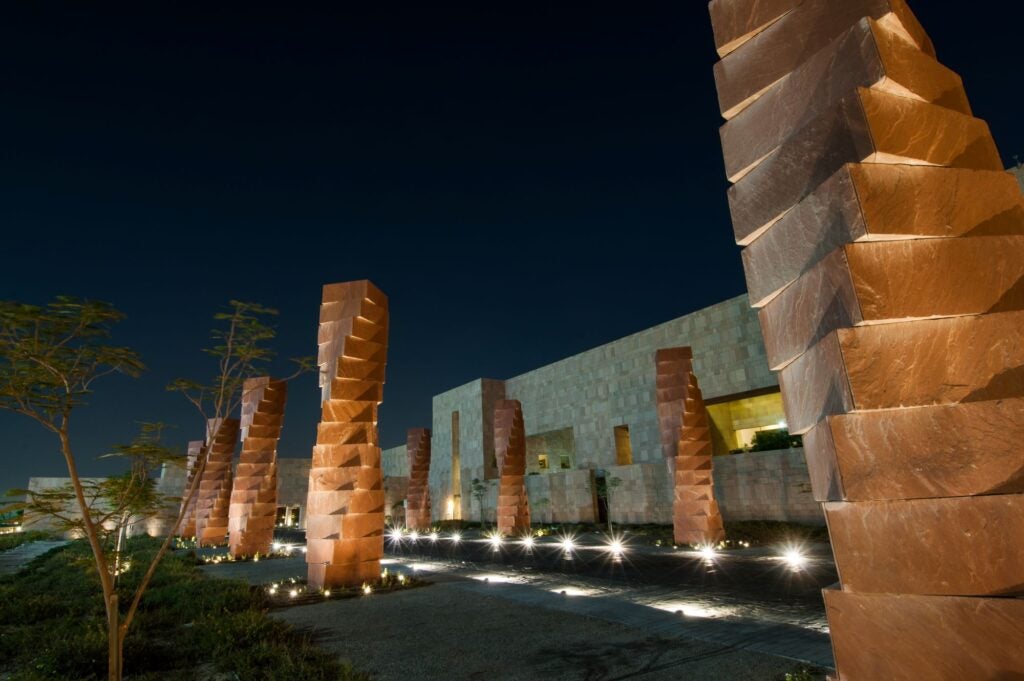 Pillars in front of GU-Q building