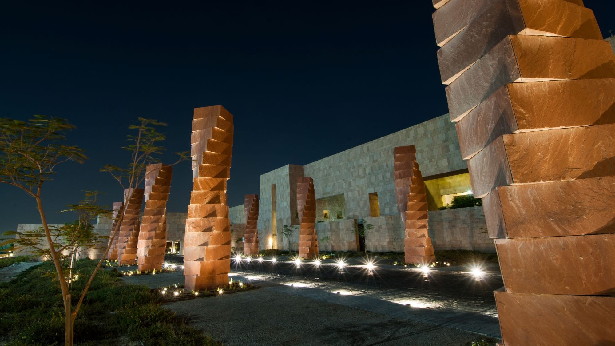 Pillars in front of GU-Q building