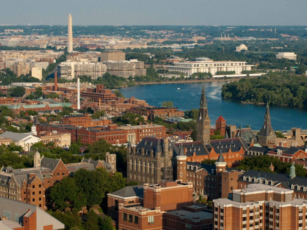 Aerial Photo of Georgetown in Washington DC Campus