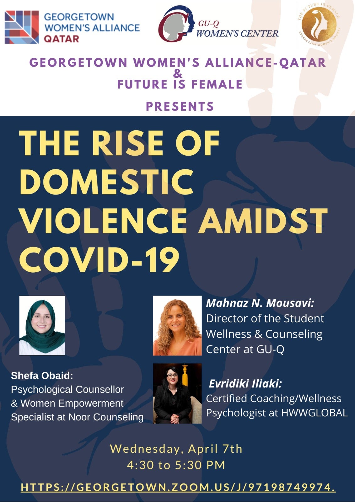 Poster for event titled The rise of domestic violence amidst covid-19