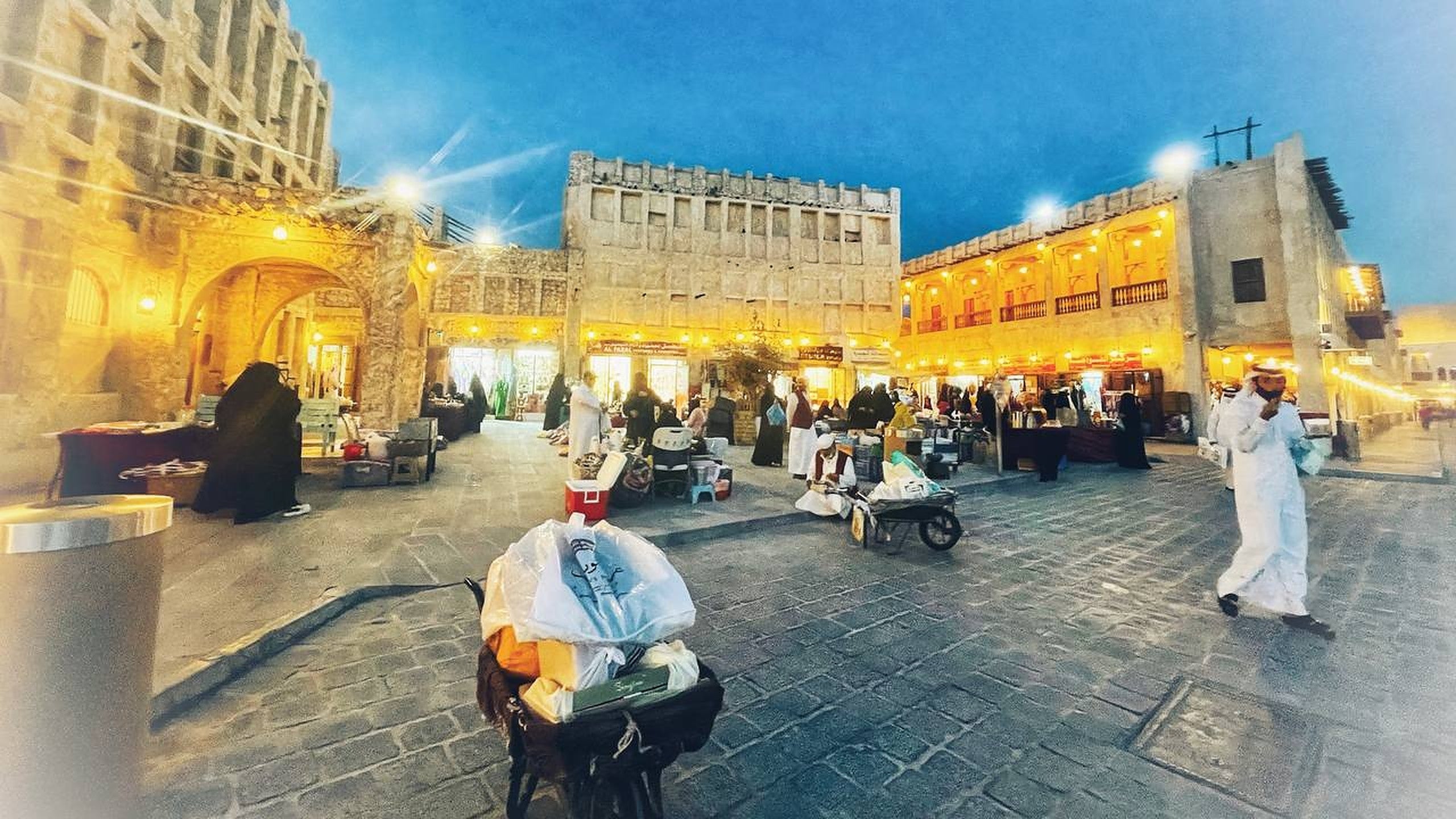 A night scene of Souq Waqif