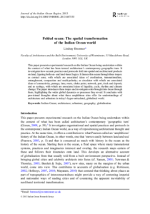 Cover of "Folded Ocean: The Spatial Transformation of the Indian Ocean World" by Lindsay Bremner