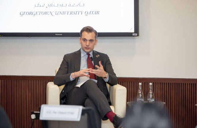 Swedish Minister, HE Per Olsson Fridh, Discusses Climate Change and a Changing World with GU-Q Students