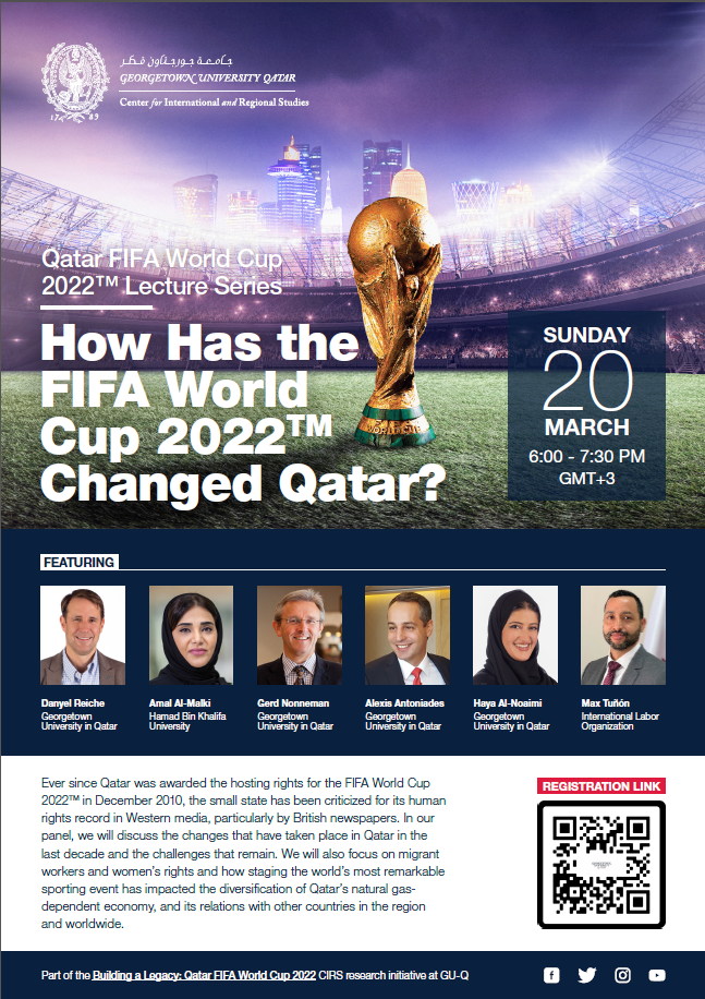 poster for event "How has the FIFA World Cup Changed Qatar
