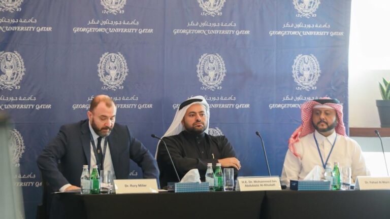 Georgetown students learn about real-world diplomacy with a classroom visit from H.E. Dr. Mohammed bin Abdulaziz Al-Khulaifi, Assistant Foreign Minister for Regional Affairs