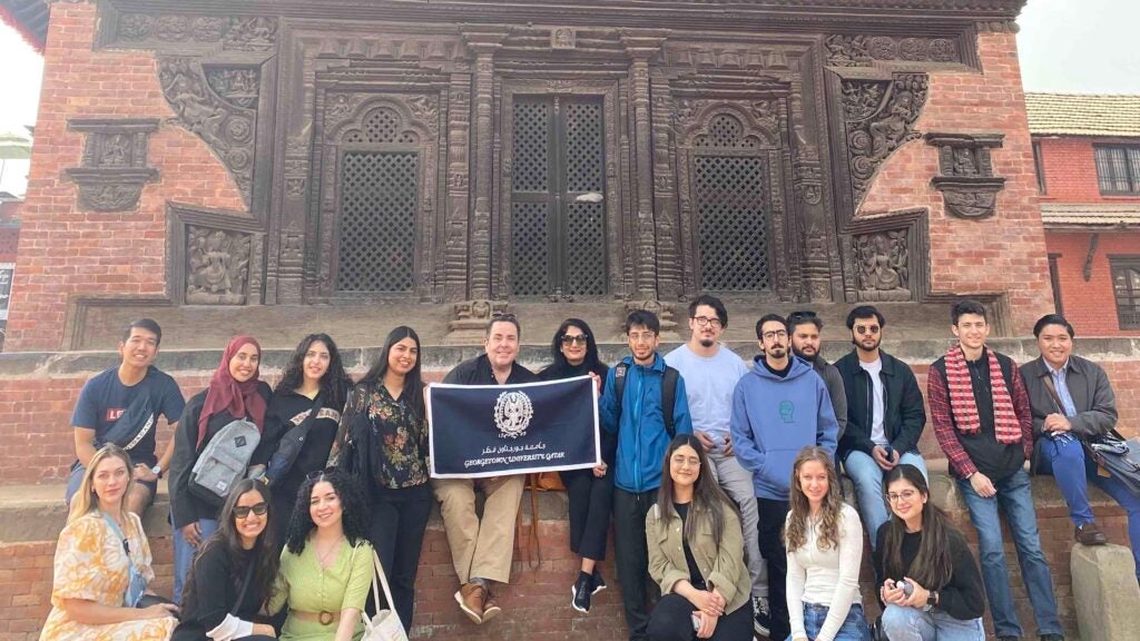 Group photo of students in Nepal