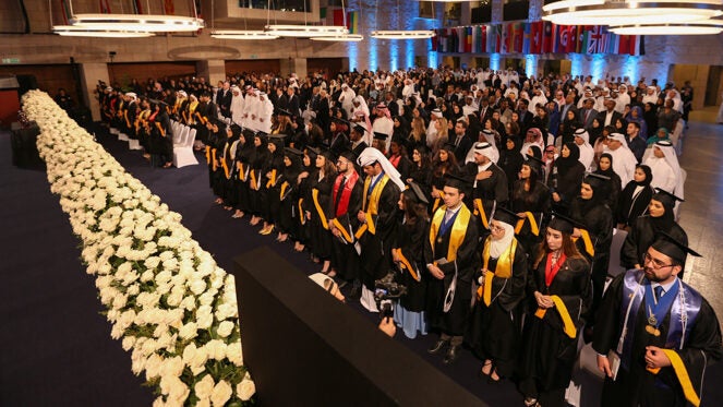 Students at their Graduation commencement