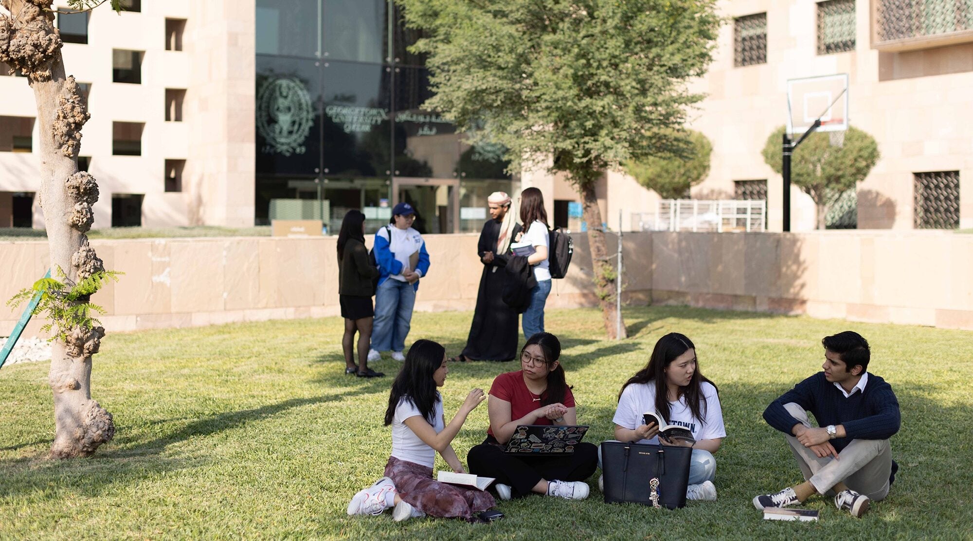 Students at GU-Q Oxygen Park